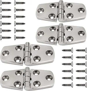 316 Stainless Steel Hinges Marine Grade 3" x 1.5" Heavy Duty Boat Hatch Hinge (76 mm X 38 mm) 4 Pack Casting Cabinet Door Hinge with Screws