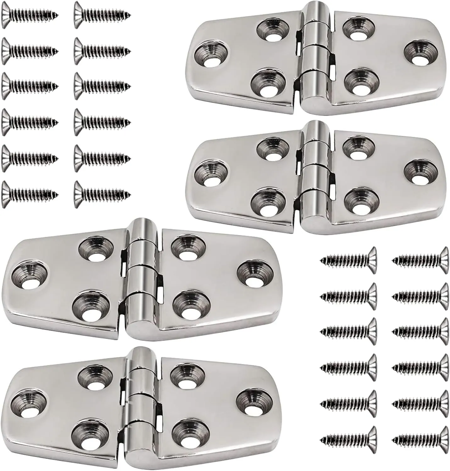 316 Stainless Steel Hinges Marine Grade 3" x 1.5" Heavy Duty Boat Hatch Hinge (76 mm X 38 mm) 4 Pack Casting Cabinet Door Hinge with Screws