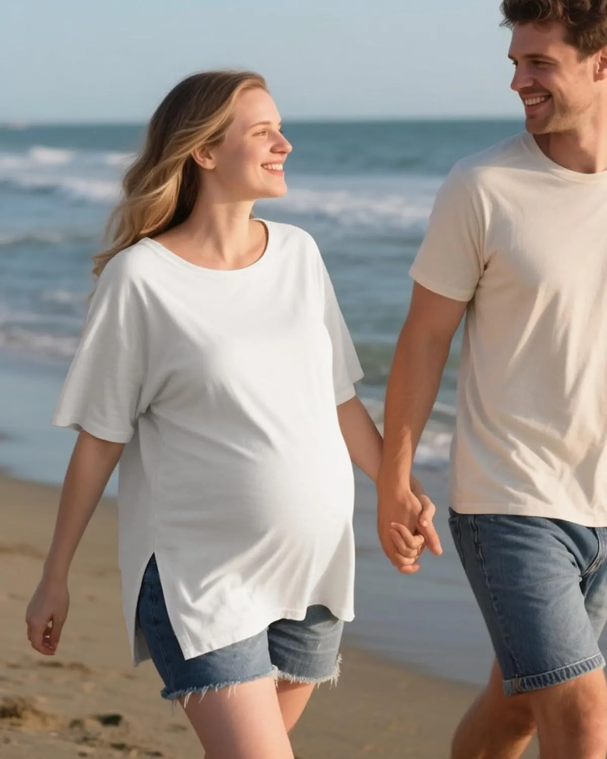 4 Pack Women's Maternity Shirts Short Sleeve 35% Cotton Side Split Pregnancy Tops Casual Summer Clothes Multipack