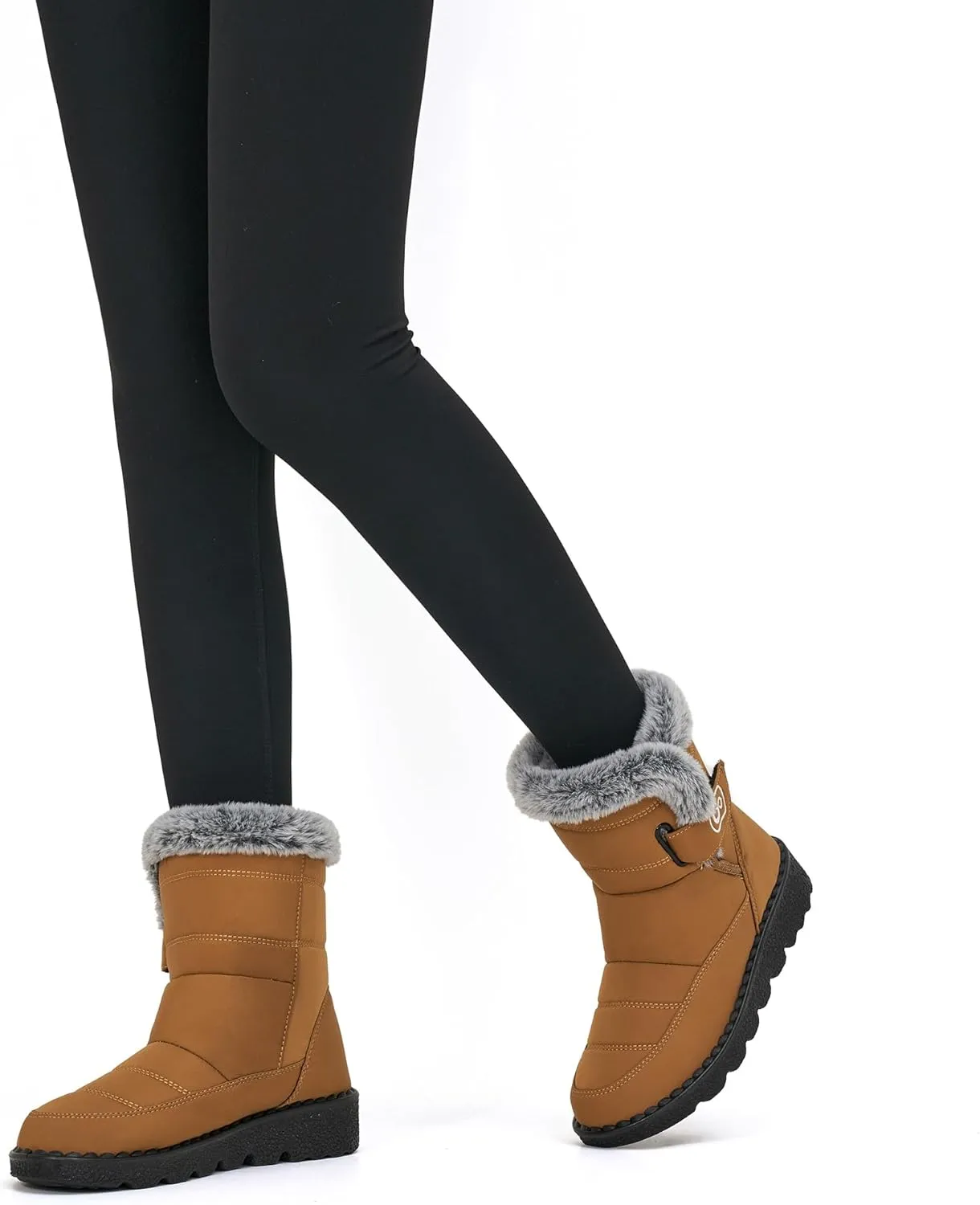 Ablanczoom Womens Winter Snow Boots With Warm Fur Lining Comfortable Booties Non Slip Waterproof Outdoor Shoes