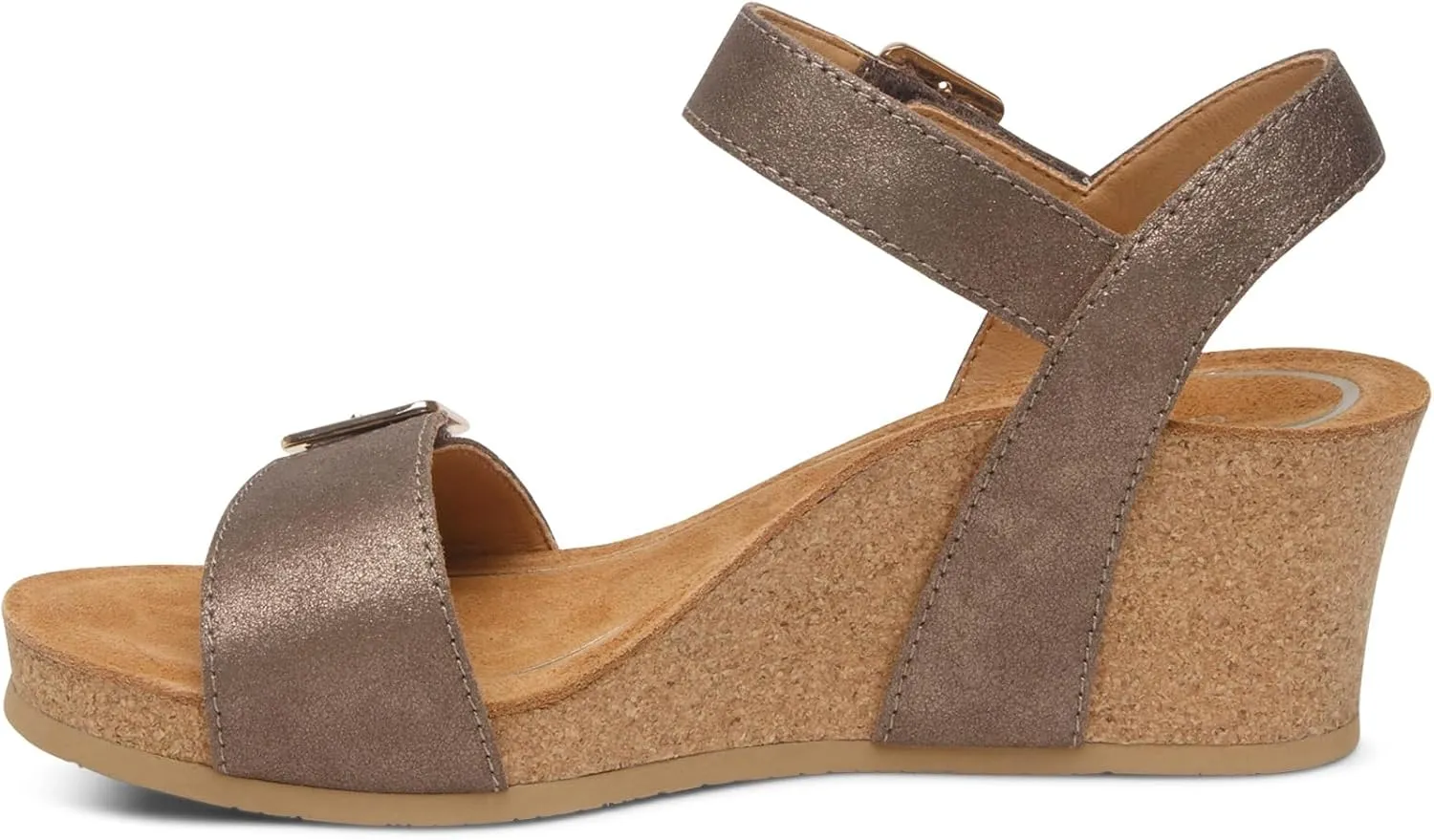 Aetrex Women's Lexa Orthopedic Adjustable Ankle Strap Arch Support Wedge Sandals