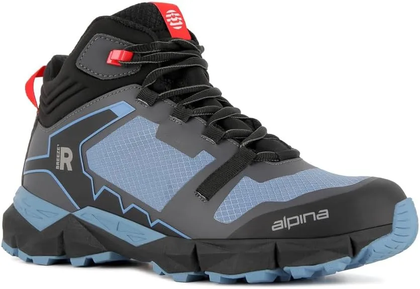 Alpina Breeze Women's Hiking Boots - Lightweight Ankle High Waterproof Shoes with Alpitex Breathable Membrane and Anti Slip Vibram Sole