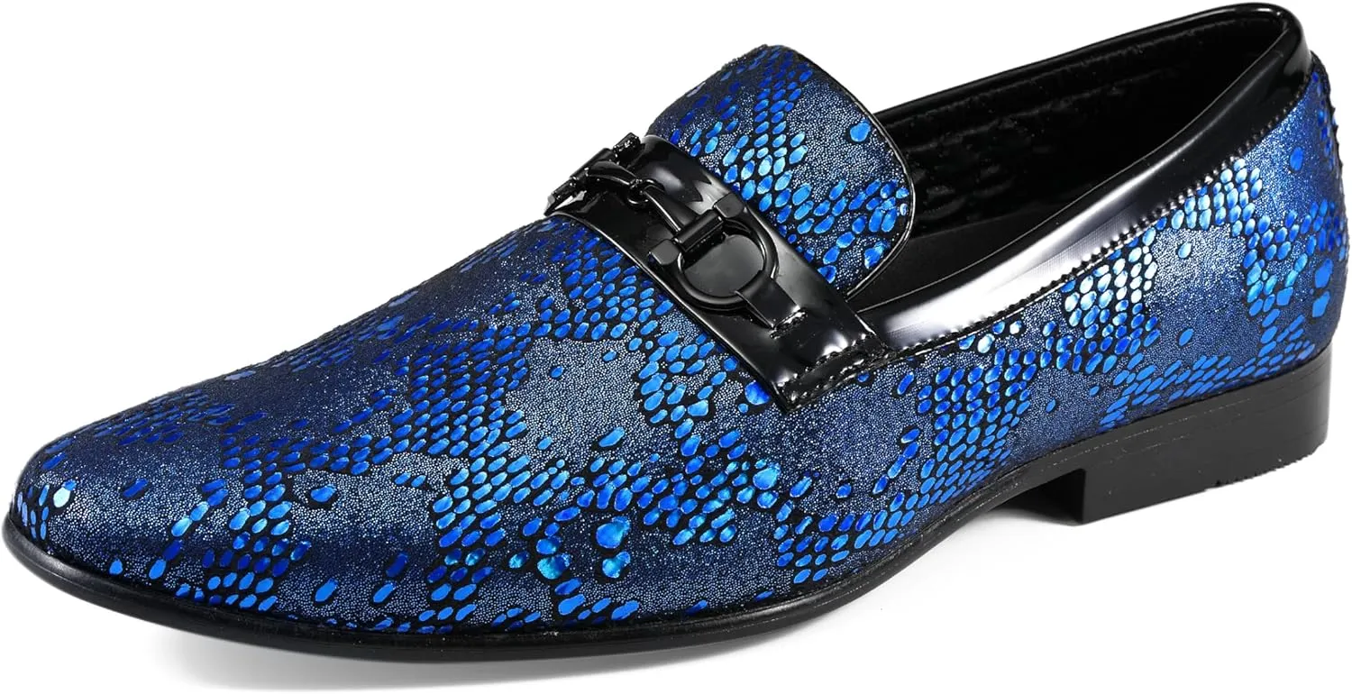Amali Men's Paisley Metallic Erin Driving Smoking Slip On Loafer Dress Shoe