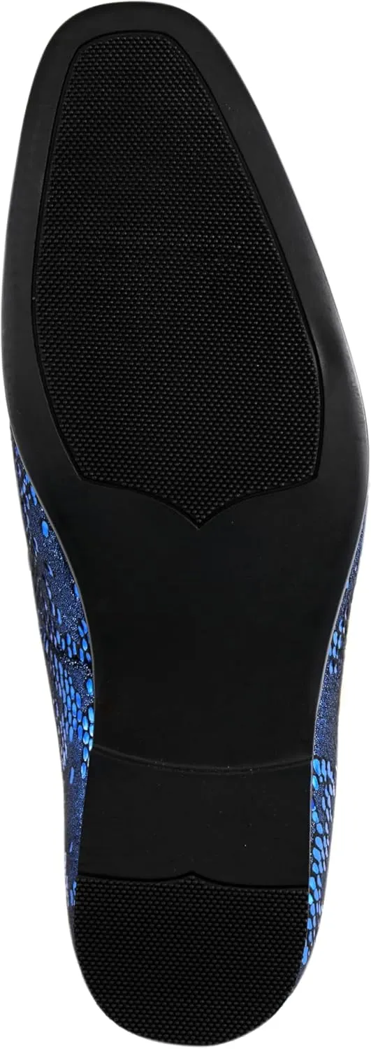 Amali Men's Paisley Metallic Erin Driving Smoking Slip On Loafer Dress Shoe