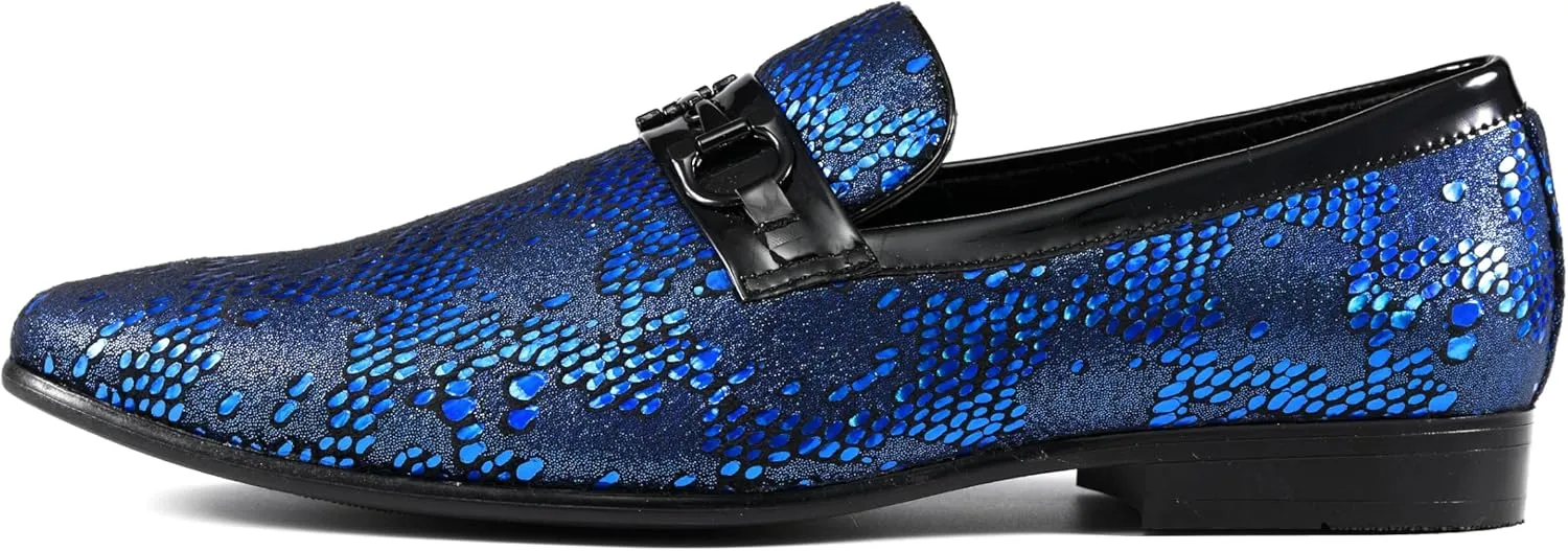 Amali Men's Paisley Metallic Erin Driving Smoking Slip On Loafer Dress Shoe