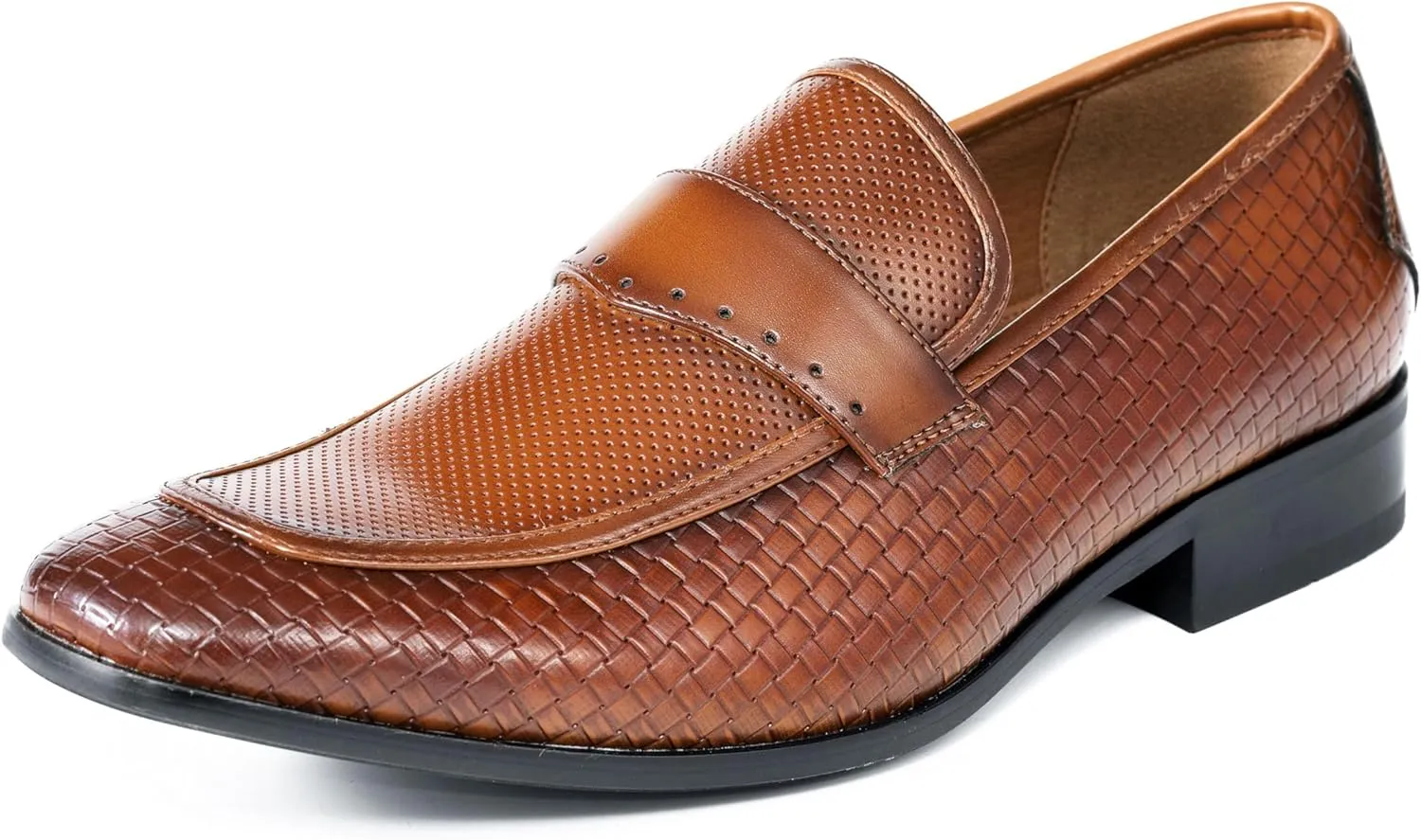 Amali Men’s Slip-On Shoes with Metal Bit Dress Shoes for Men Formal Loafers for Men Smoking Tuxedo Shoes