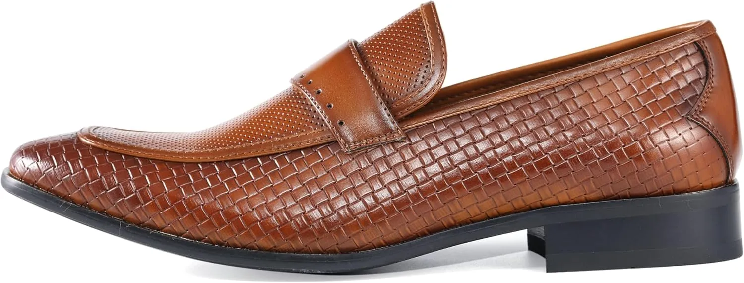Amali Men’s Slip-On Shoes with Metal Bit Dress Shoes for Men Formal Loafers for Men Smoking Tuxedo Shoes