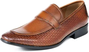 Amali Men’s Slip-On Shoes with Metal Bit Dress Shoes for Men Formal Loafers for Men Smoking Tuxedo Shoes