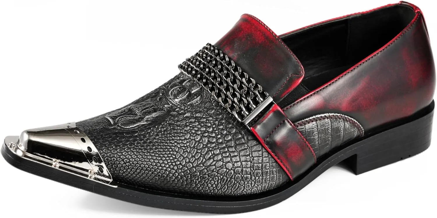 Amali Sparkling Smoking Slipper with Metal Tip - Men's Dress Shoes - Party Loafers for Men - Metallic Loafers for Men - Mens Disco Shoes - Designer Shoes