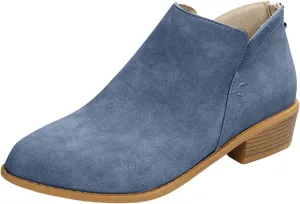AMDBEL Fall Boots for Women 2024, Women's Ankle Boots Low Heel Slip On Chelsea Boots Casual Walking Booties with Zipper