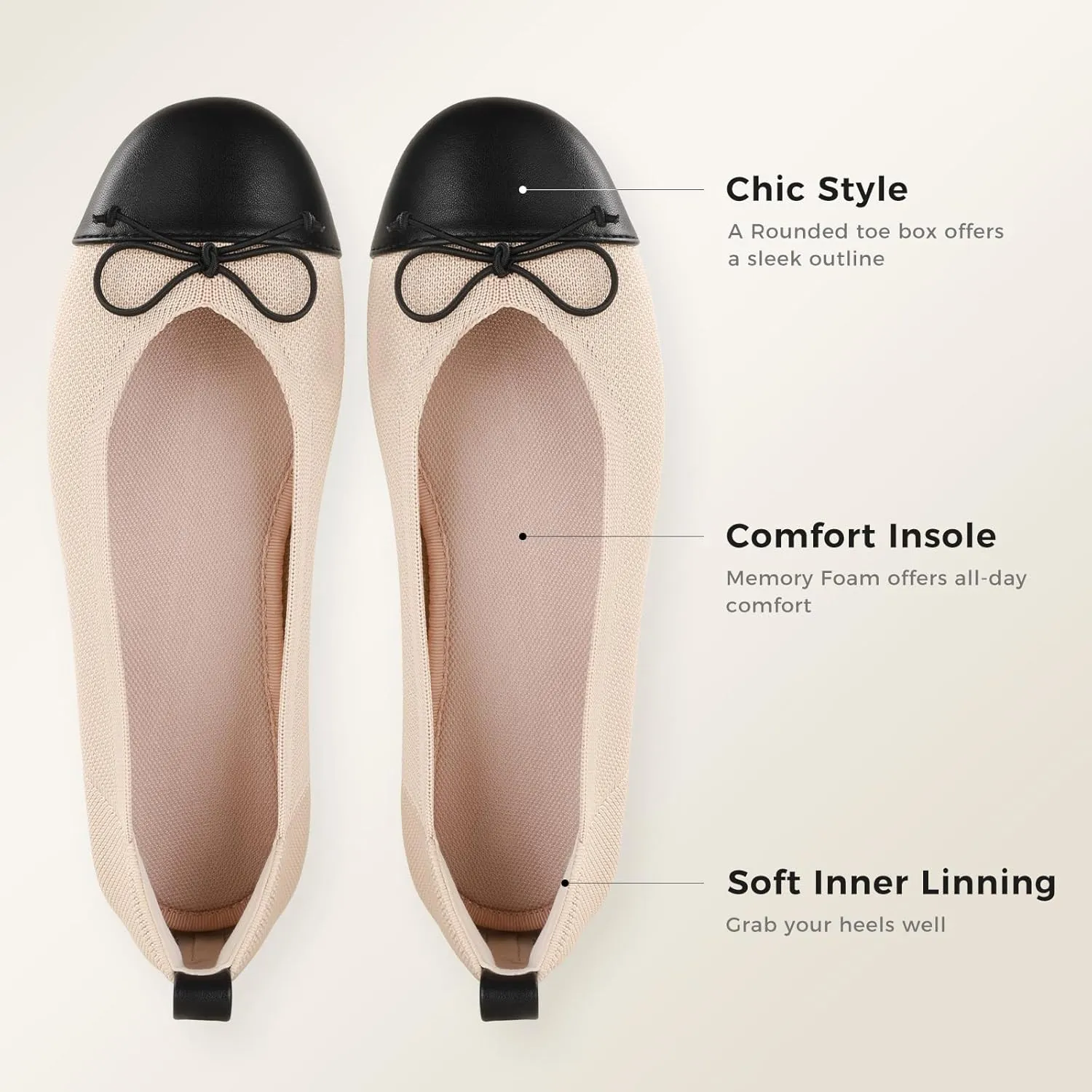 Ankis Ballet Flats Shoes for Women, Round Toe Casual Comfortable Flats for Women Dressy and Daily Work