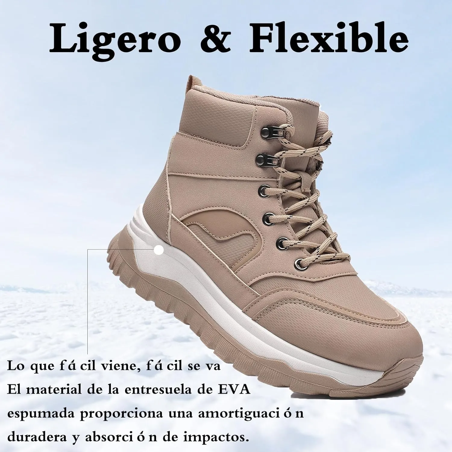 Ankle Boots Winter for Women Warm Keep and Waterproof Lace Up Velvet Zippered Comfortabel Sneaker Boots