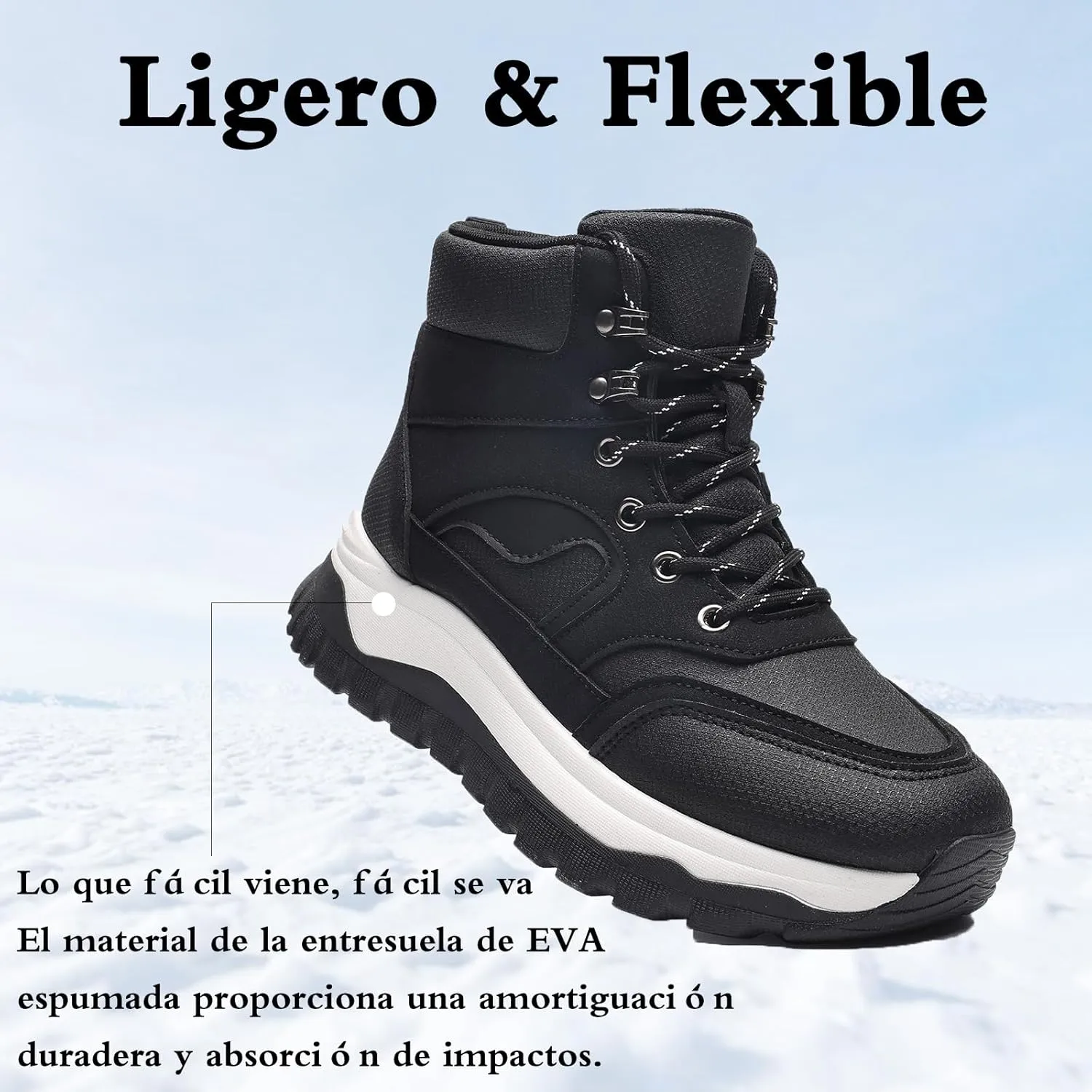 Ankle Boots Winter for Women Warm Keep and Waterproof Lace Up Velvet Zippered Comfortabel Sneaker Boots