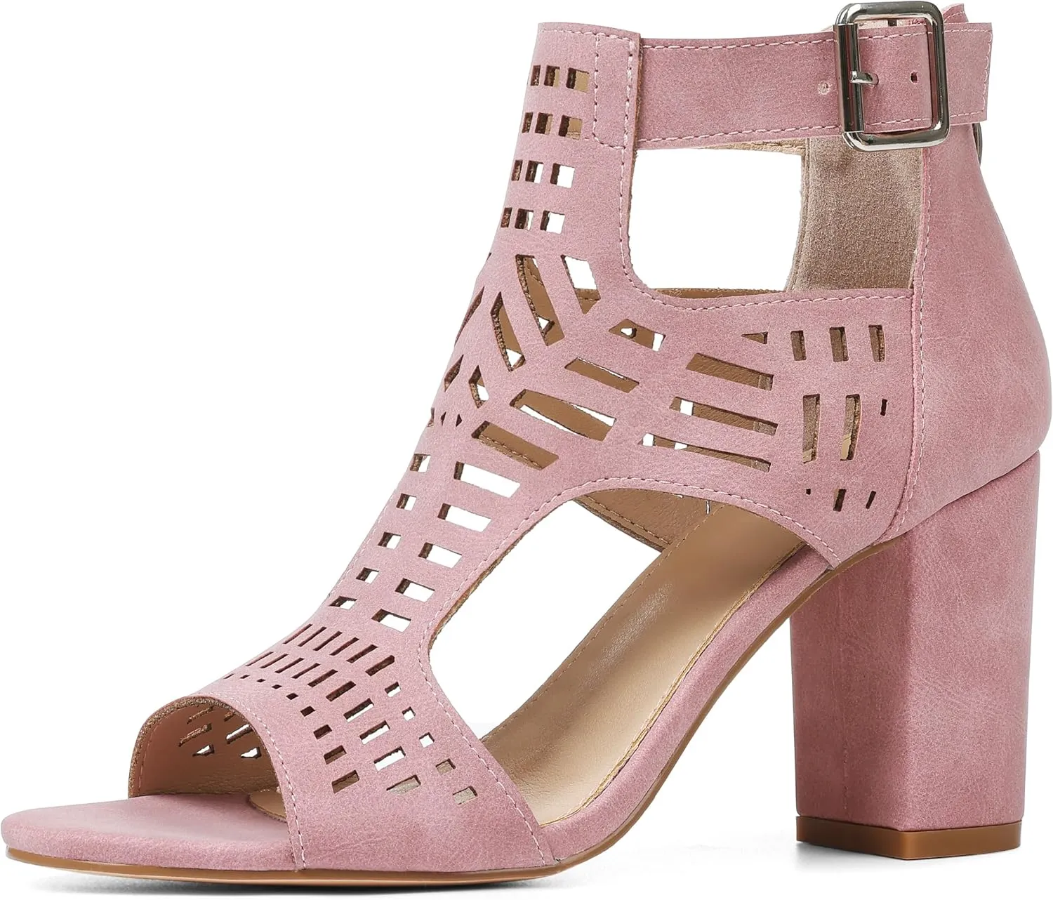 AOSPHIRAYLIAN Chunky Heeled Sandals for Womens Bohemian Cutout Open Toe Summer Block Heeled Party Sandals