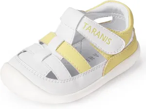 Baby and Toddler Girl and Boy Sandals Leather Closed Toe Anti Slip Rubber Outdoor Crib First Walker Shoes