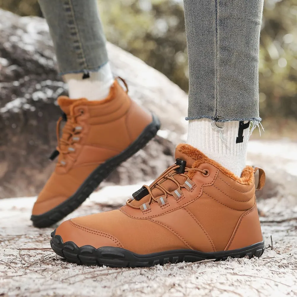 Barefoot Hiking Boots for Mens Womens, Winter Wide Toe Hike Footwear Barefoot Shoes, Non-Slip Minimalist Zero Drop Short Boots for Hiking Walking Outdoor