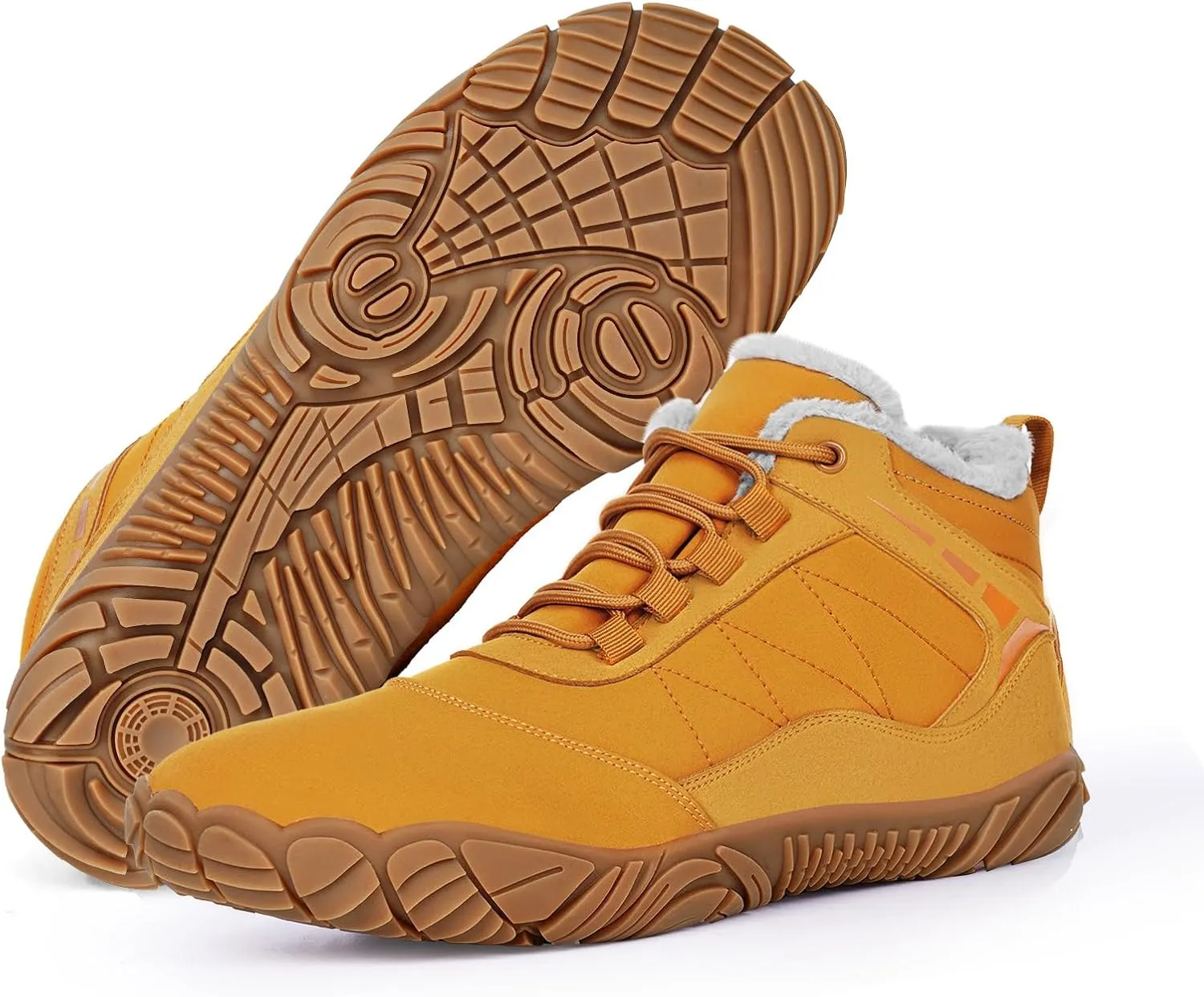 Barefoot Hiking Boots for Mens Womens, Winter Wide Toe Hike Footwear Barefoot Shoes, Non-Slip Minimalist Zero Drop Short Boots for Hiking Walking Outdoor