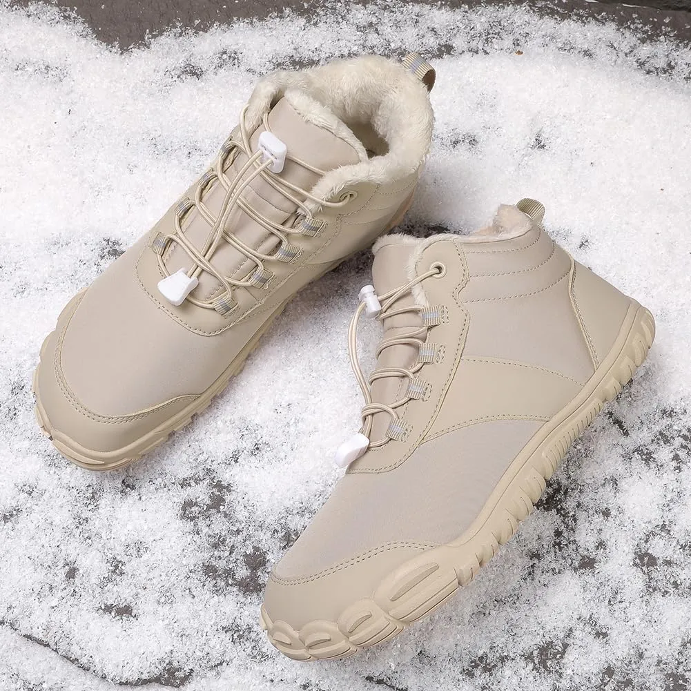 Barefoot Hiking Boots for Mens Womens, Winter Wide Toe Hike Footwear Barefoot Shoes, Non-Slip Minimalist Zero Drop Short Boots for Hiking Walking Outdoor