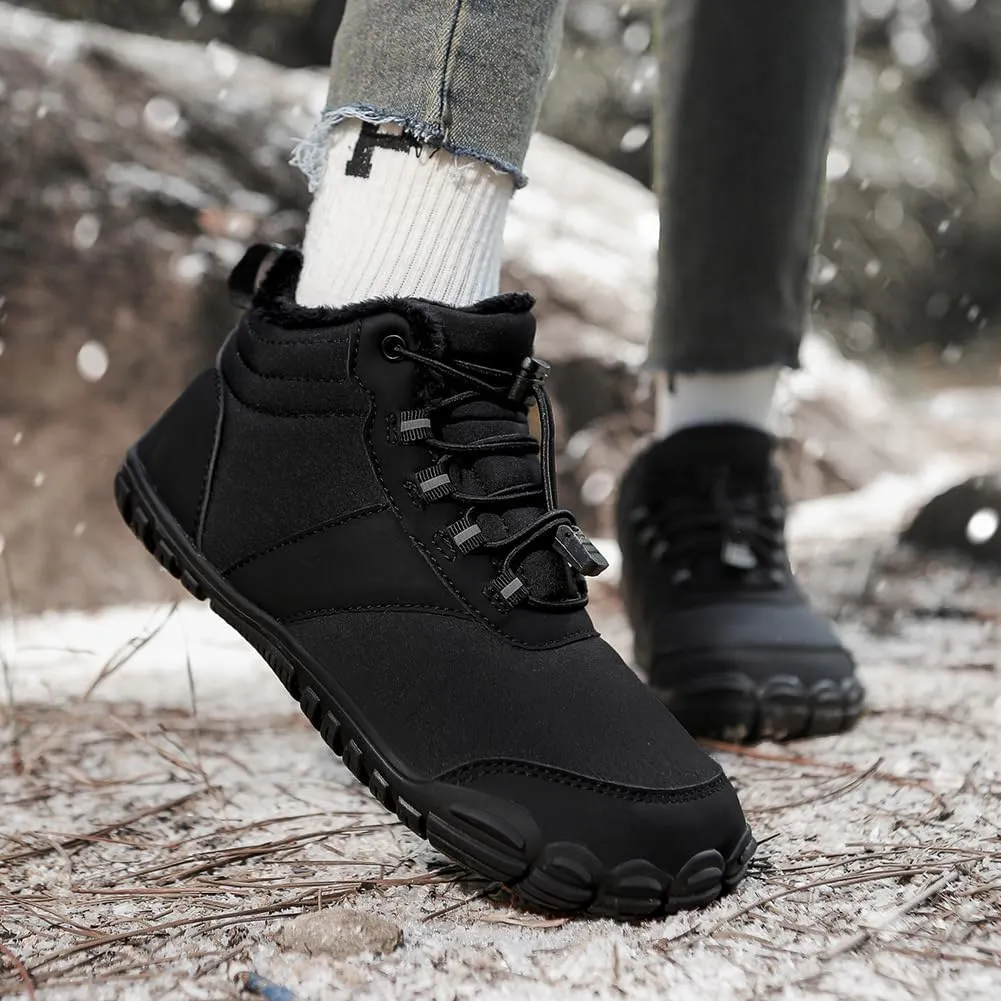 Barefoot Hiking Boots for Mens Womens, Winter Wide Toe Hike Footwear Barefoot Shoes, Non-Slip Minimalist Zero Drop Short Boots for Hiking Walking Outdoor