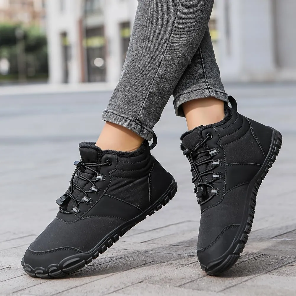 Barefoot Hiking Boots for Mens Womens, Winter Wide Toe Hike Footwear Barefoot Shoes, Non-Slip Minimalist Zero Drop Short Boots for Hiking Walking Outdoor