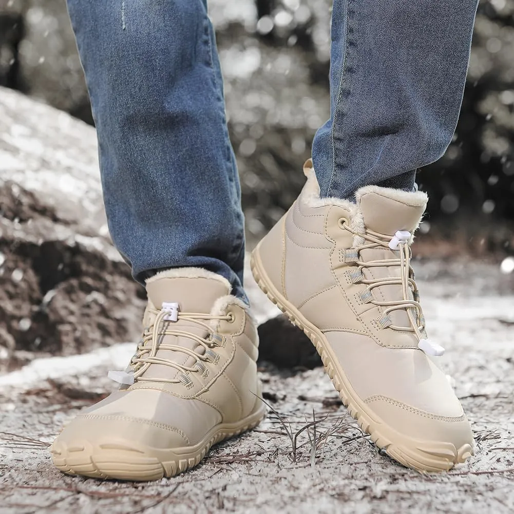 Barefoot Hiking Boots for Mens Womens, Winter Wide Toe Hike Footwear Barefoot Shoes, Non-Slip Minimalist Zero Drop Short Boots for Hiking Walking Outdoor