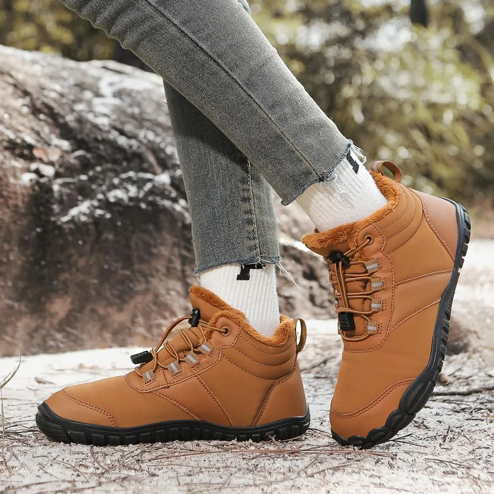 Barefoot Hiking Boots for Mens Womens, Winter Wide Toe Hike Footwear Barefoot Shoes, Non-Slip Minimalist Zero Drop Short Boots for Hiking Walking Outdoor