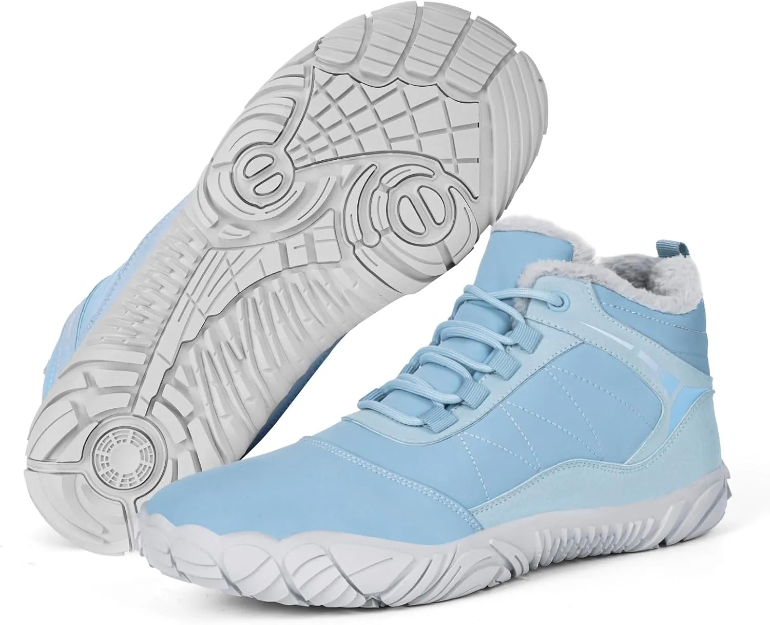 Barefoot Hiking Boots for Mens Womens, Winter Wide Toe Hike Footwear Barefoot Shoes, Non-Slip Minimalist Zero Drop Short Boots for Hiking Walking Outdoor