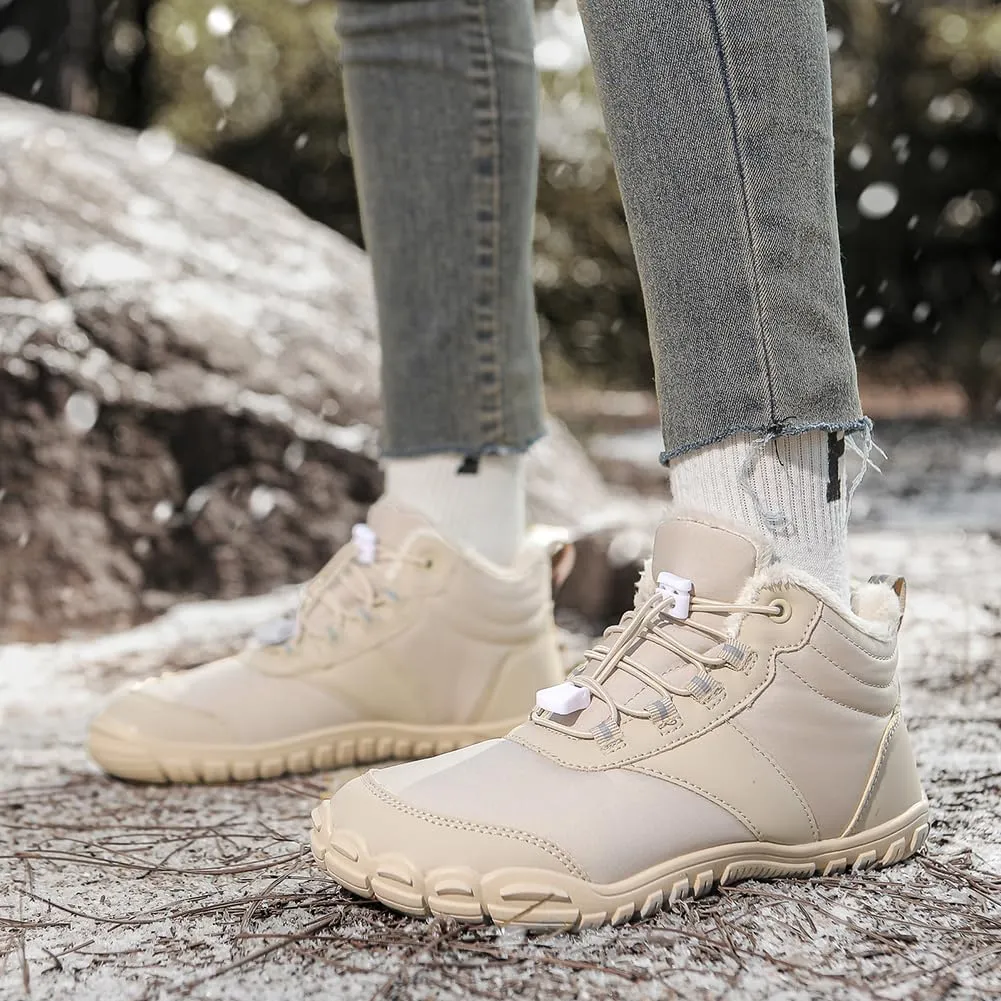Barefoot Hiking Boots for Mens Womens, Winter Wide Toe Hike Footwear Barefoot Shoes, Non-Slip Minimalist Zero Drop Short Boots for Hiking Walking Outdoor