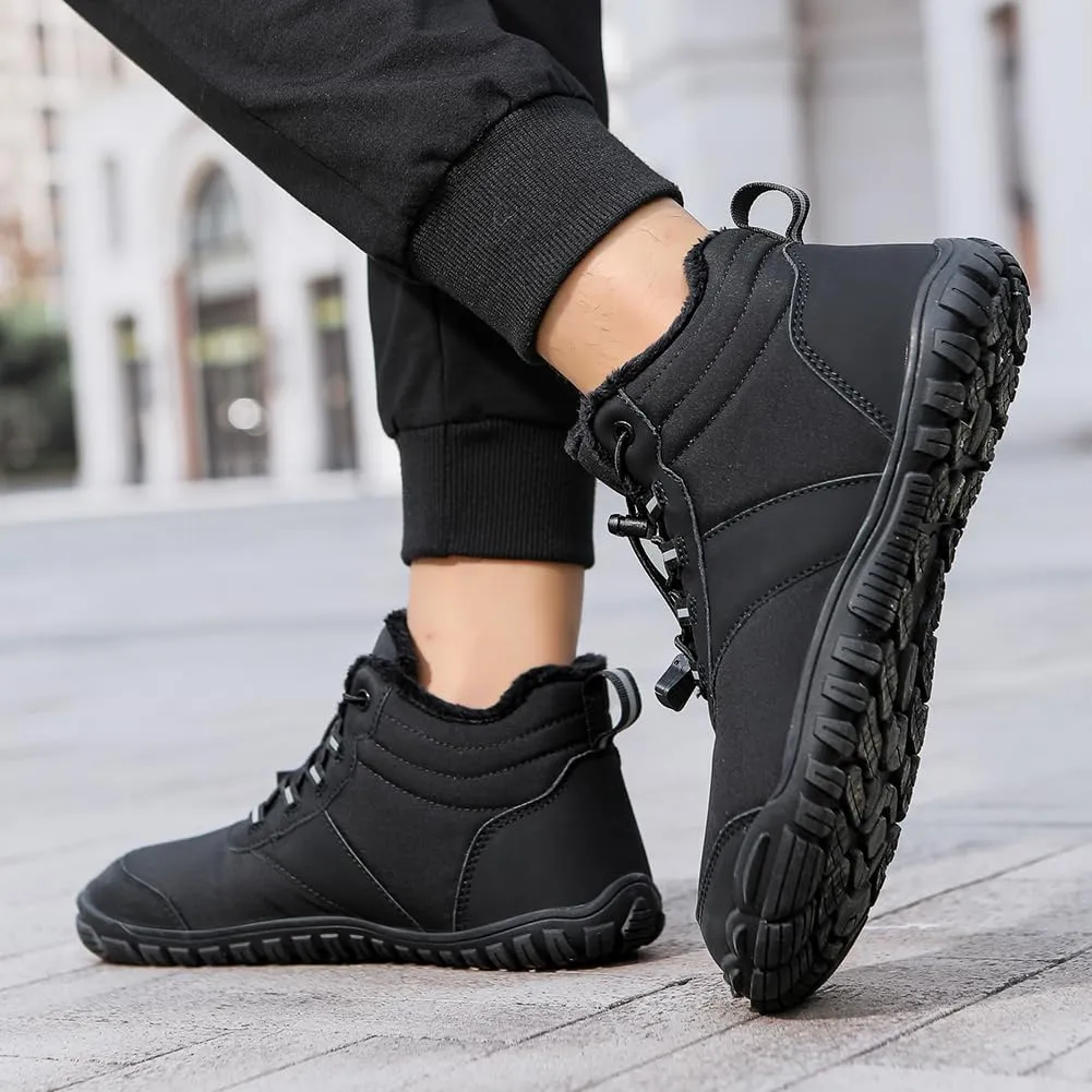 Barefoot Hiking Boots for Mens Womens, Winter Wide Toe Hike Footwear Barefoot Shoes, Non-Slip Minimalist Zero Drop Short Boots for Hiking Walking Outdoor