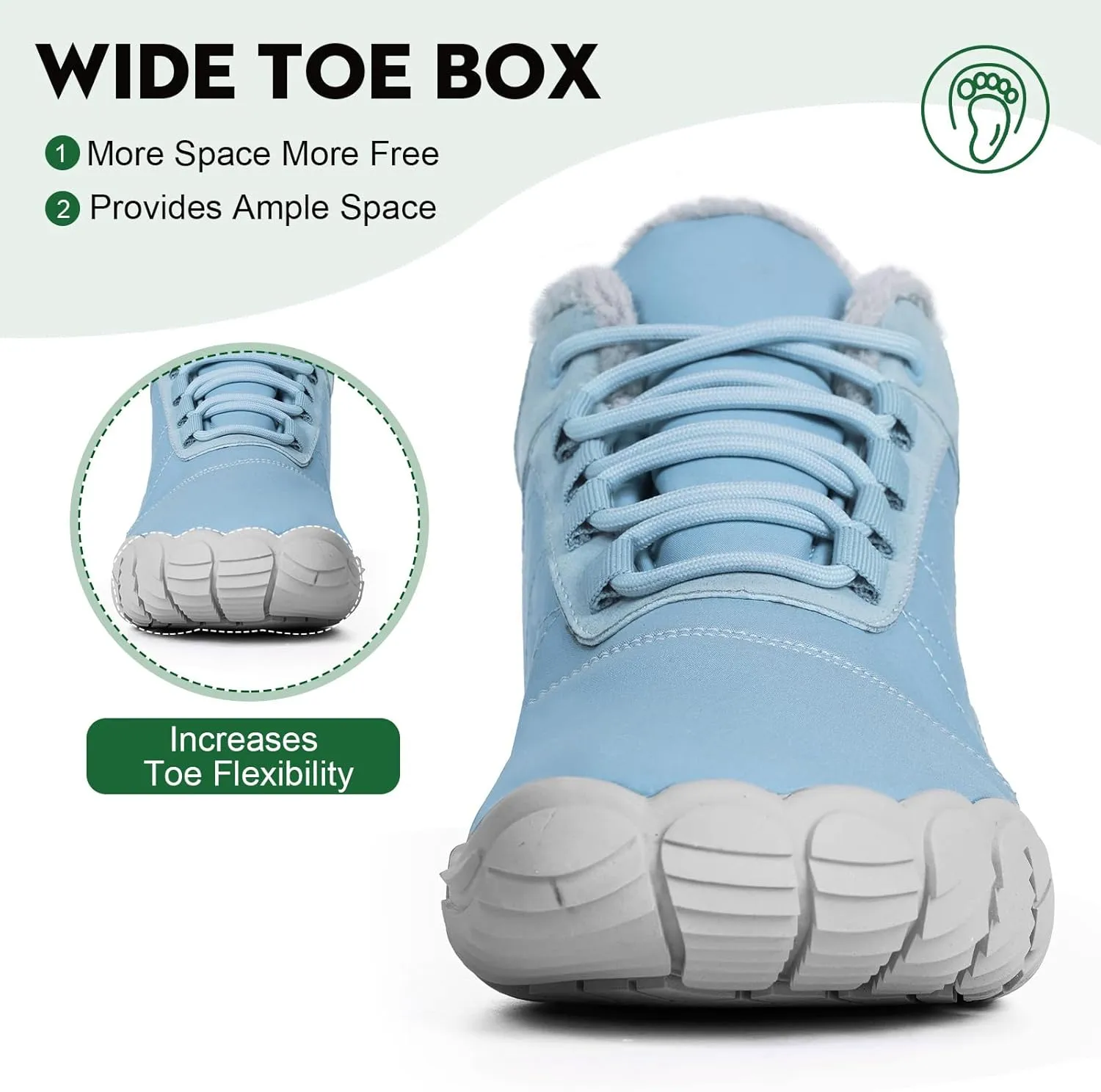 Barefoot Hiking Boots for Mens Womens, Winter Wide Toe Hike Footwear Barefoot Shoes, Non-Slip Minimalist Zero Drop Short Boots for Hiking Walking Outdoor