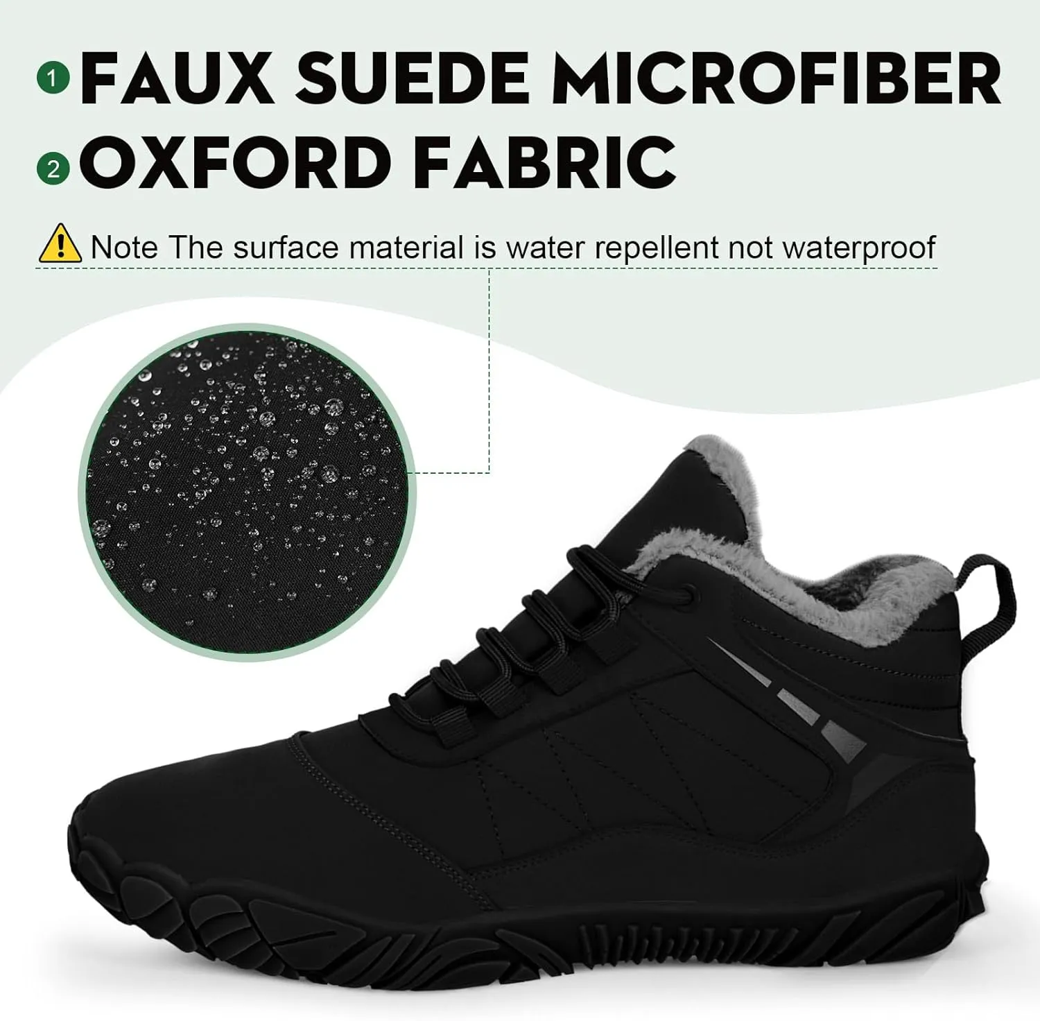 Barefoot Hiking Boots for Mens Womens, Winter Wide Toe Hike Footwear Barefoot Shoes, Non-Slip Minimalist Zero Drop Short Boots for Hiking Walking Outdoor