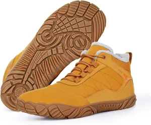 Barefoot Hiking Boots for Mens Womens, Winter Wide Toe Hike Footwear Barefoot Shoes, Non-Slip Minimalist Zero Drop Short Boots for Hiking Walking Outdoor