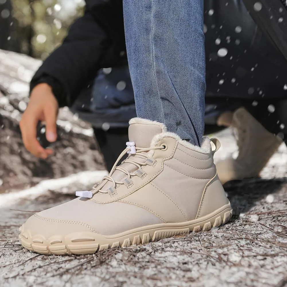 Barefoot Hiking Boots for Mens Womens, Winter Wide Toe Hike Footwear Barefoot Shoes, Non-Slip Minimalist Zero Drop Short Boots for Hiking Walking Outdoor