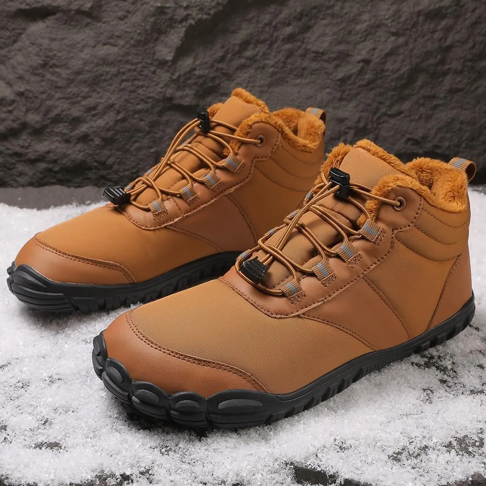Barefoot Hiking Boots for Mens Womens, Winter Wide Toe Hike Footwear Barefoot Shoes, Non-Slip Minimalist Zero Drop Short Boots for Hiking Walking Outdoor