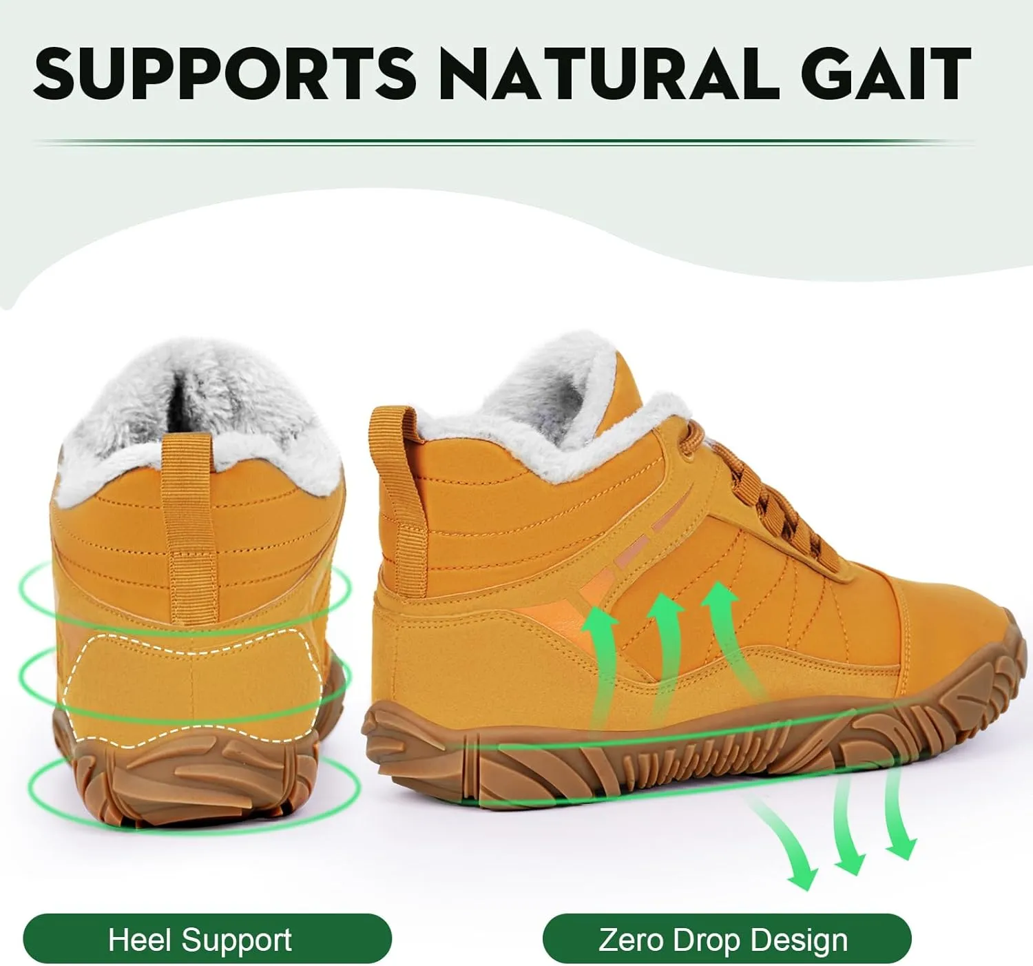 Barefoot Hiking Boots for Mens Womens, Winter Wide Toe Hike Footwear Barefoot Shoes, Non-Slip Minimalist Zero Drop Short Boots for Hiking Walking Outdoor