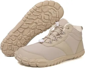 Barefoot Hiking Boots for Mens Womens, Winter Wide Toe Hike Footwear Barefoot Shoes, Non-Slip Minimalist Zero Drop Short Boots for Hiking Walking Outdoor