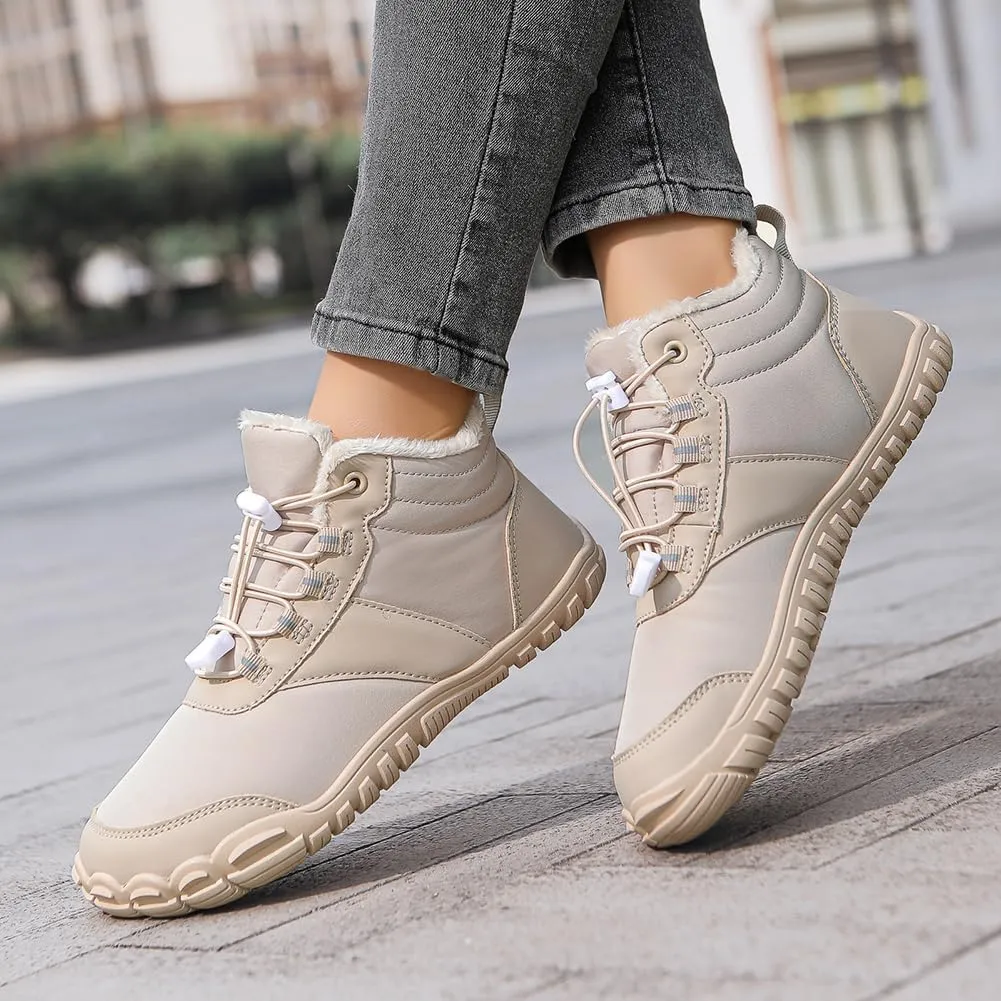 Barefoot Hiking Boots for Mens Womens, Winter Wide Toe Hike Footwear Barefoot Shoes, Non-Slip Minimalist Zero Drop Short Boots for Hiking Walking Outdoor