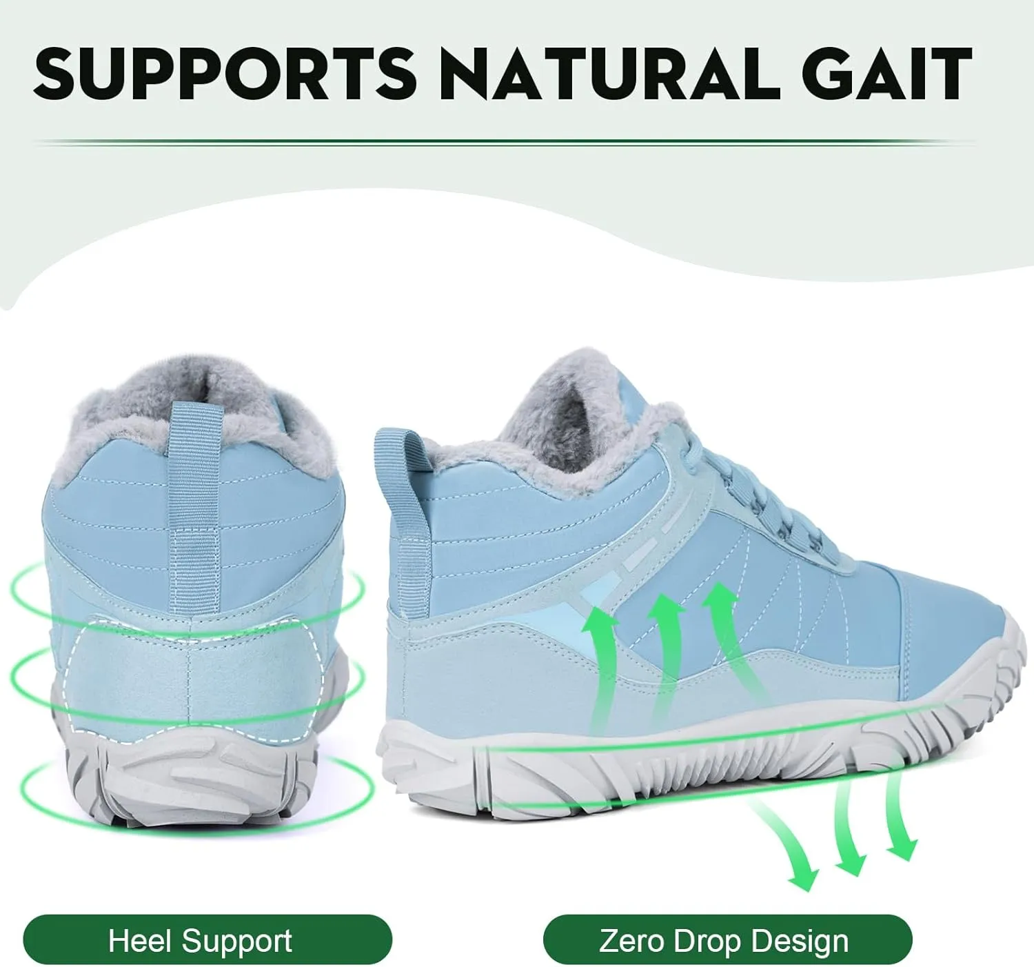 Barefoot Hiking Boots for Mens Womens, Winter Wide Toe Hike Footwear Barefoot Shoes, Non-Slip Minimalist Zero Drop Short Boots for Hiking Walking Outdoor