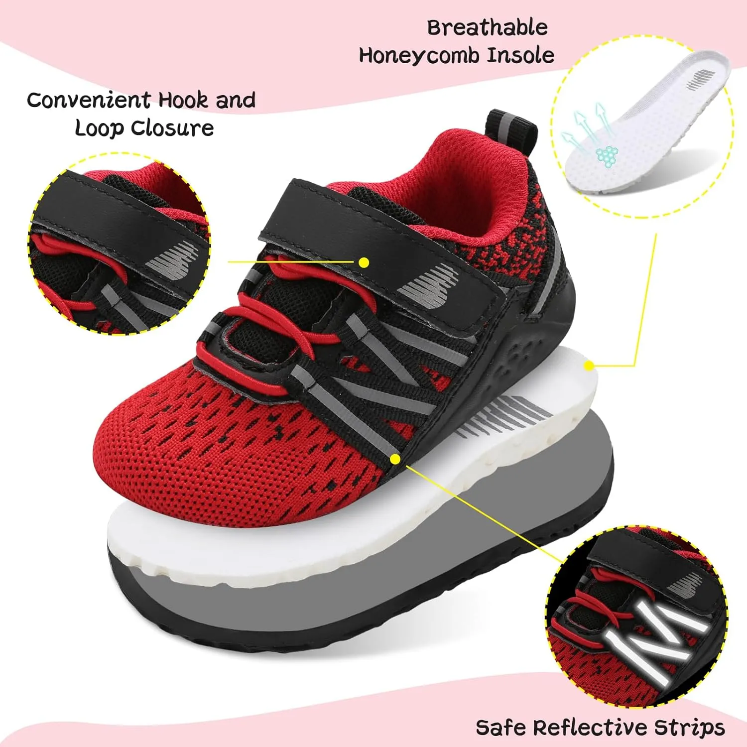 BARERUN Baby Sneakers Toddler Shoes Soft Anti-Slip Sole Newborn First Walkers Infant Toddler Breathable Athletic Running Shoes