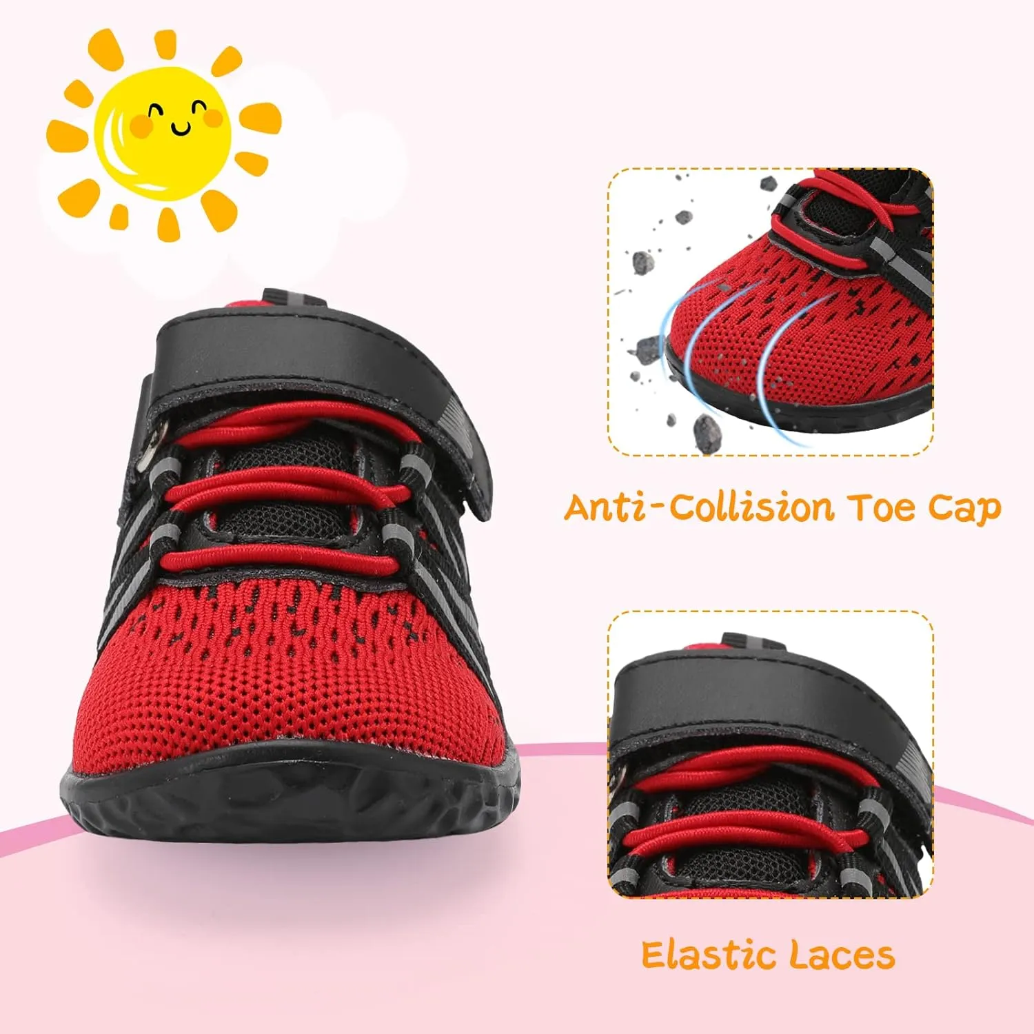 BARERUN Baby Sneakers Toddler Shoes Soft Anti-Slip Sole Newborn First Walkers Infant Toddler Breathable Athletic Running Shoes