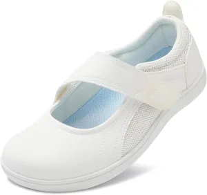 BARERUN Womens Walking Shoes Classic Mary Jane Flats Wide Toe Diabetic Shoes for Women Adjustable Breathable Lightweight Daily Barefoot Shoes