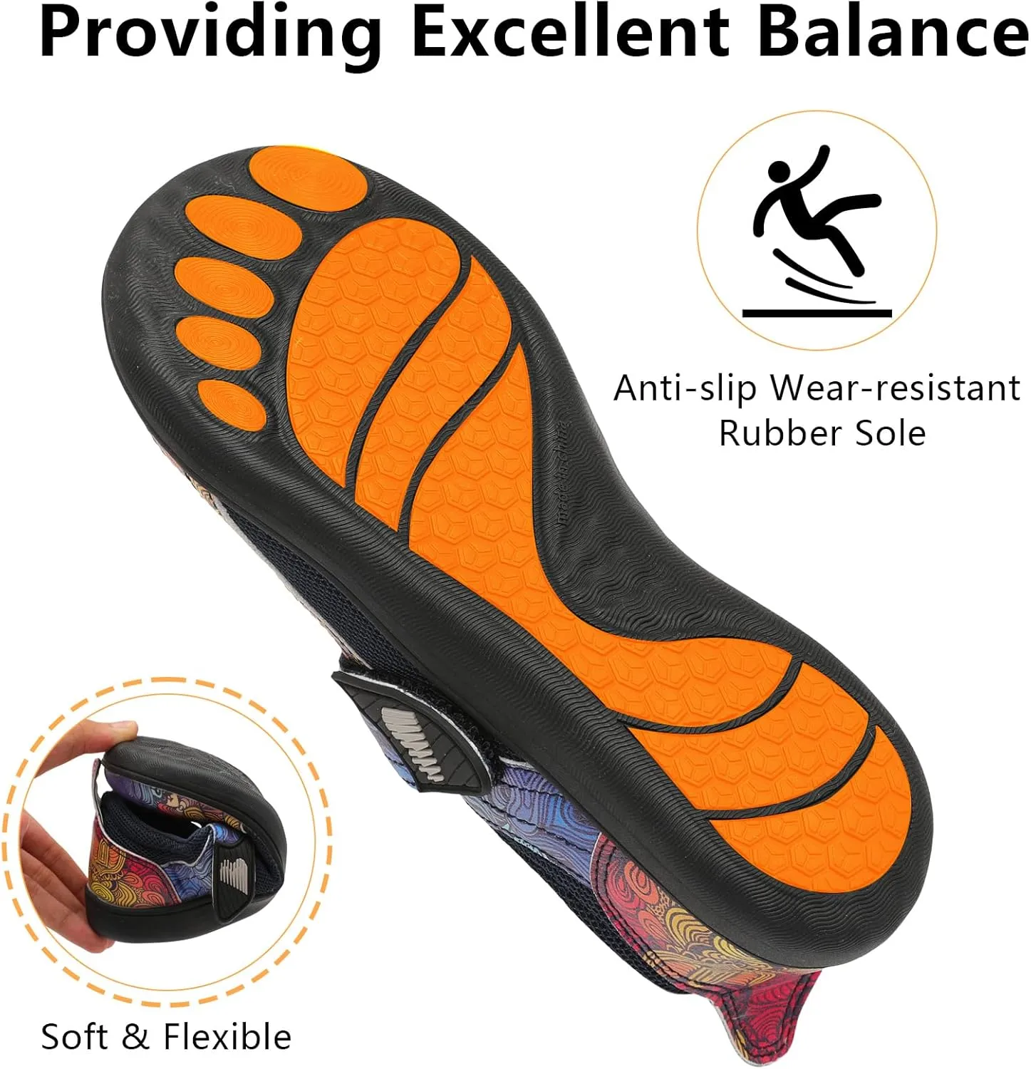BARERUN Womens Walking Shoes Classic Mary Jane Flats Wide Toe Diabetic Shoes for Women Adjustable Breathable Lightweight Daily Barefoot Shoes