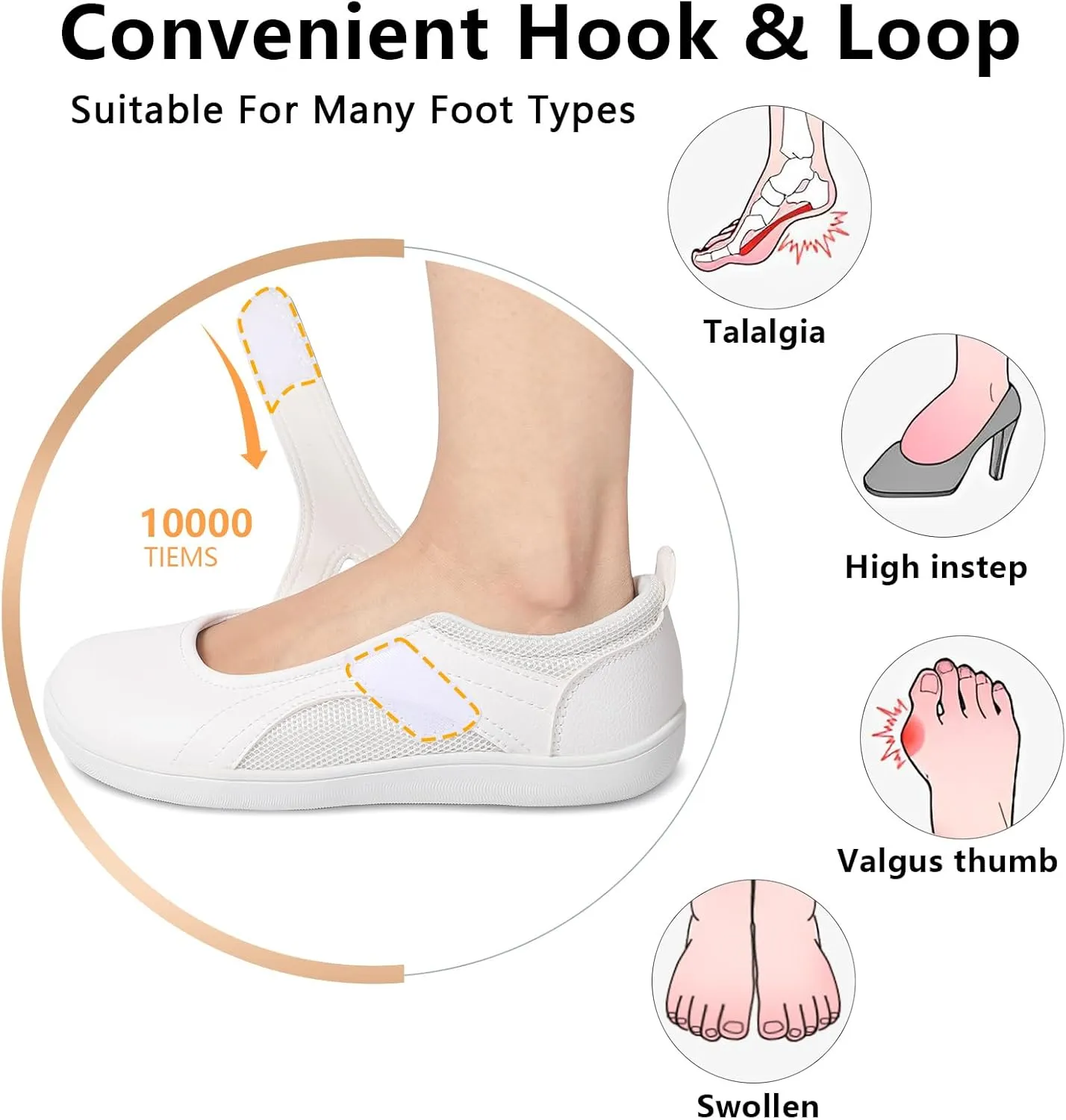 BARERUN Womens Walking Shoes Classic Mary Jane Flats Wide Toe Diabetic Shoes for Women Adjustable Breathable Lightweight Daily Barefoot Shoes