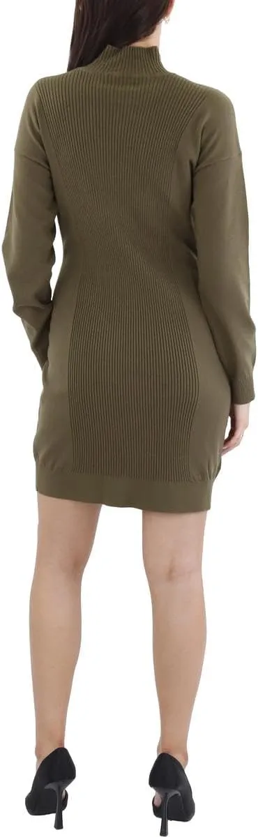 BCBGeneration Women's Mini Long Sleeve Mock Neck Shoulder Cut Out Dresses
