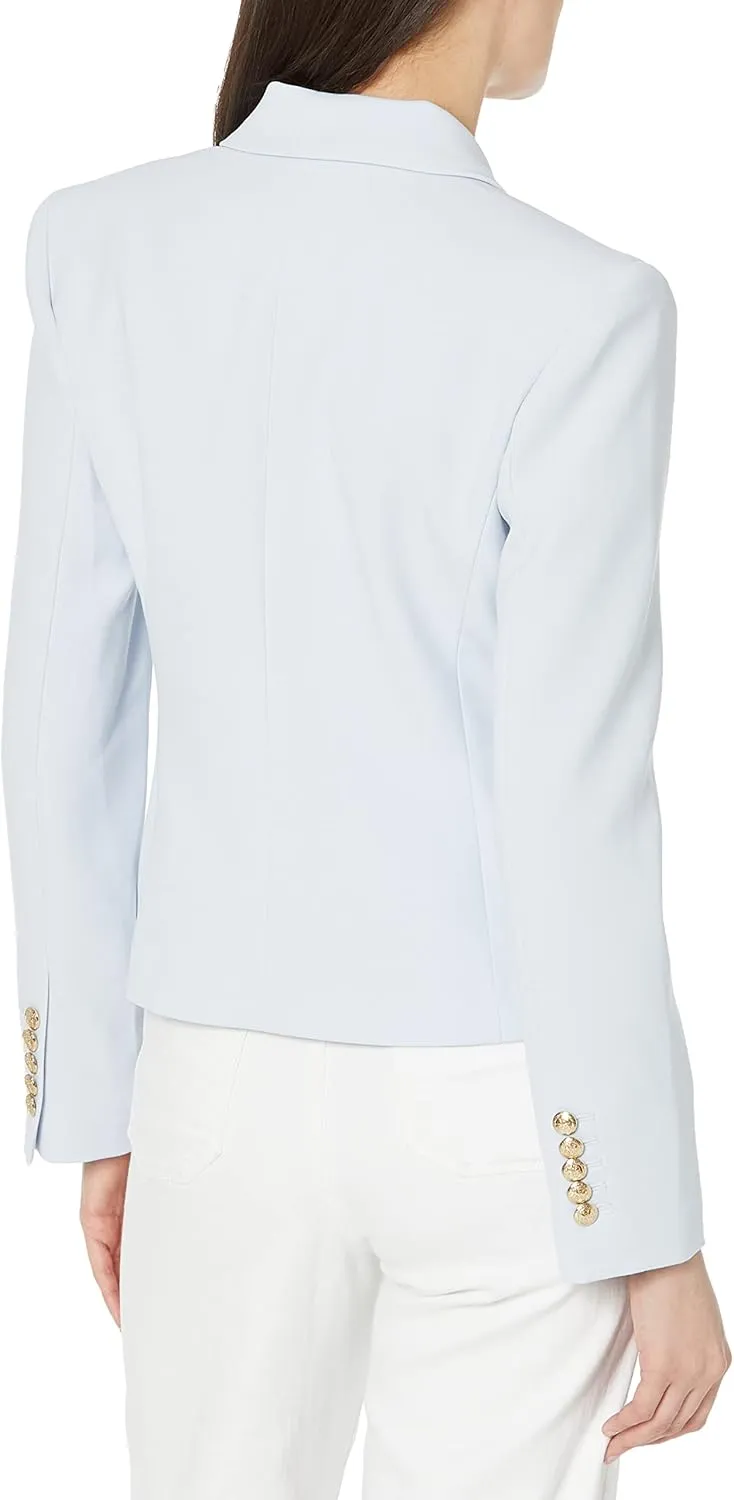 BCBGMAXAZRIA Women's Fitted Double Breasted Blazer Long Sleeve Button V Neck Peak Lapel Functional Pocket Jacket