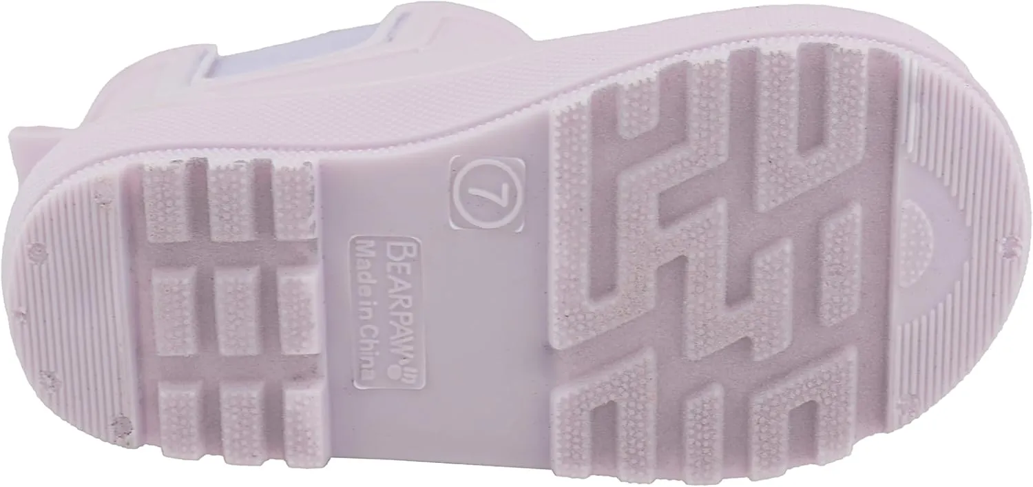 BEARPAW Toddler Rain Boots, Waterproof Rubber Kids Rainboot, Girls/Boys Light Water Shoes for Muddy Park/Hiking