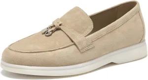 BEAU TODAY Suede Loafers Flats for Women, Women’s Slip On Penny Loafers, Leather Driving Comfortable Dress Ladies Loafers Casual Office Work Shoes