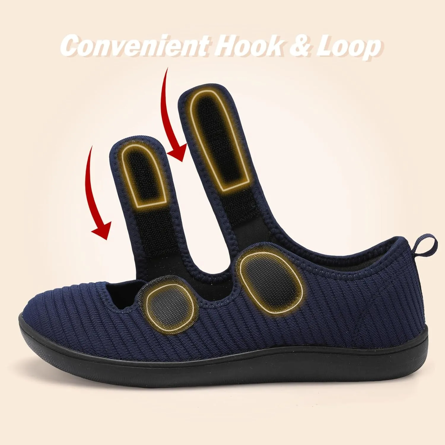 Besroad Womens Walking Shoes Wide Diabetic Shoes Adjustable Barefoot Casual Sneakers Breathable Zero Drop Arthritis Edema Sneakers Indoor Outdoor