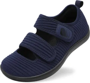Besroad Womens Walking Shoes Wide Diabetic Shoes Adjustable Barefoot Casual Sneakers Breathable Zero Drop Arthritis Edema Sneakers Indoor Outdoor