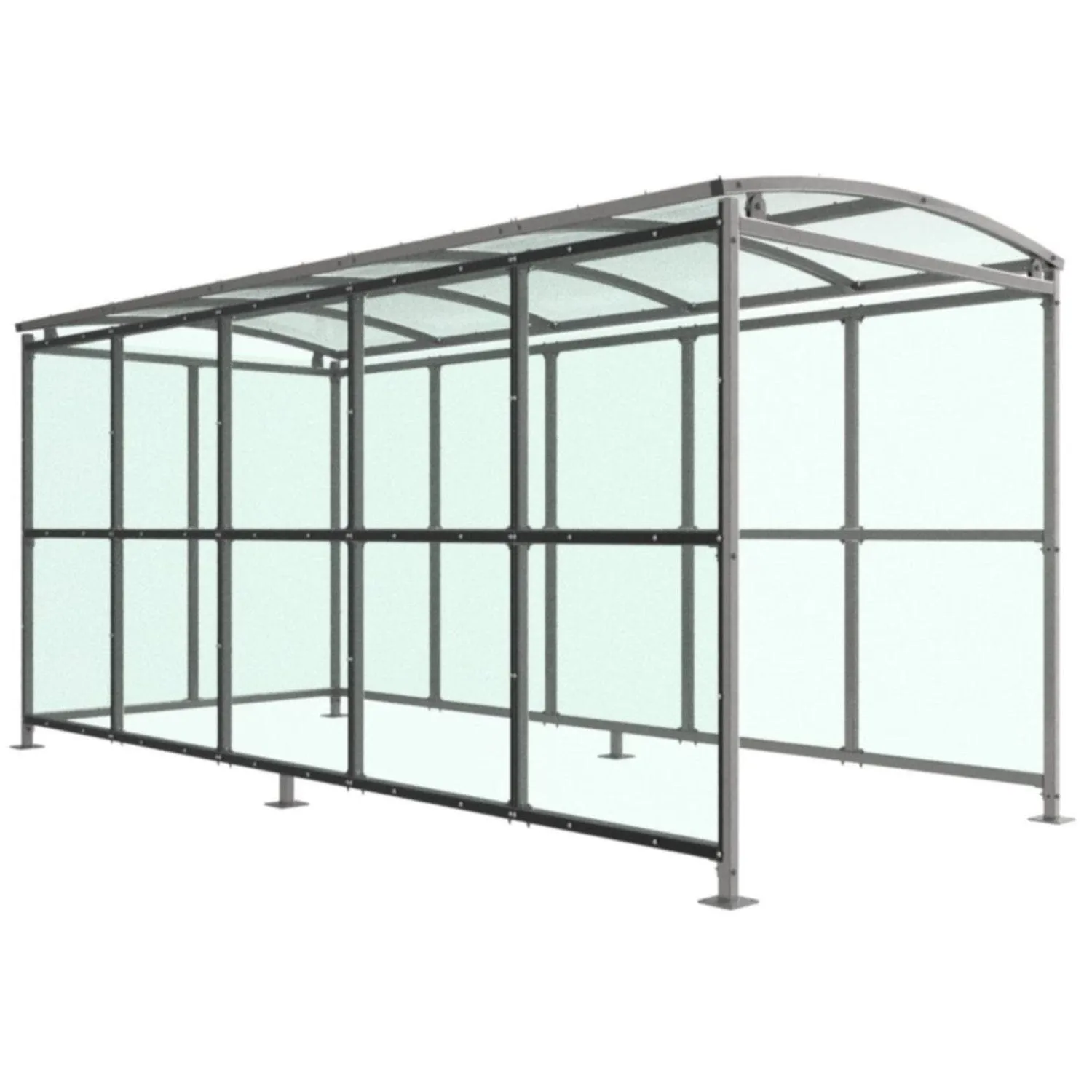 Binley Shelter with Clear PETG Cladding 1m - 5m Extension Bays